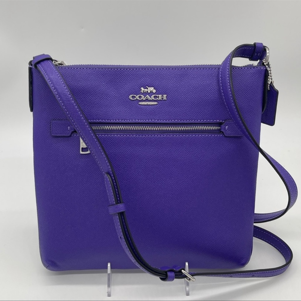 Coach Rowan File Crossbody Bag Leather Purple